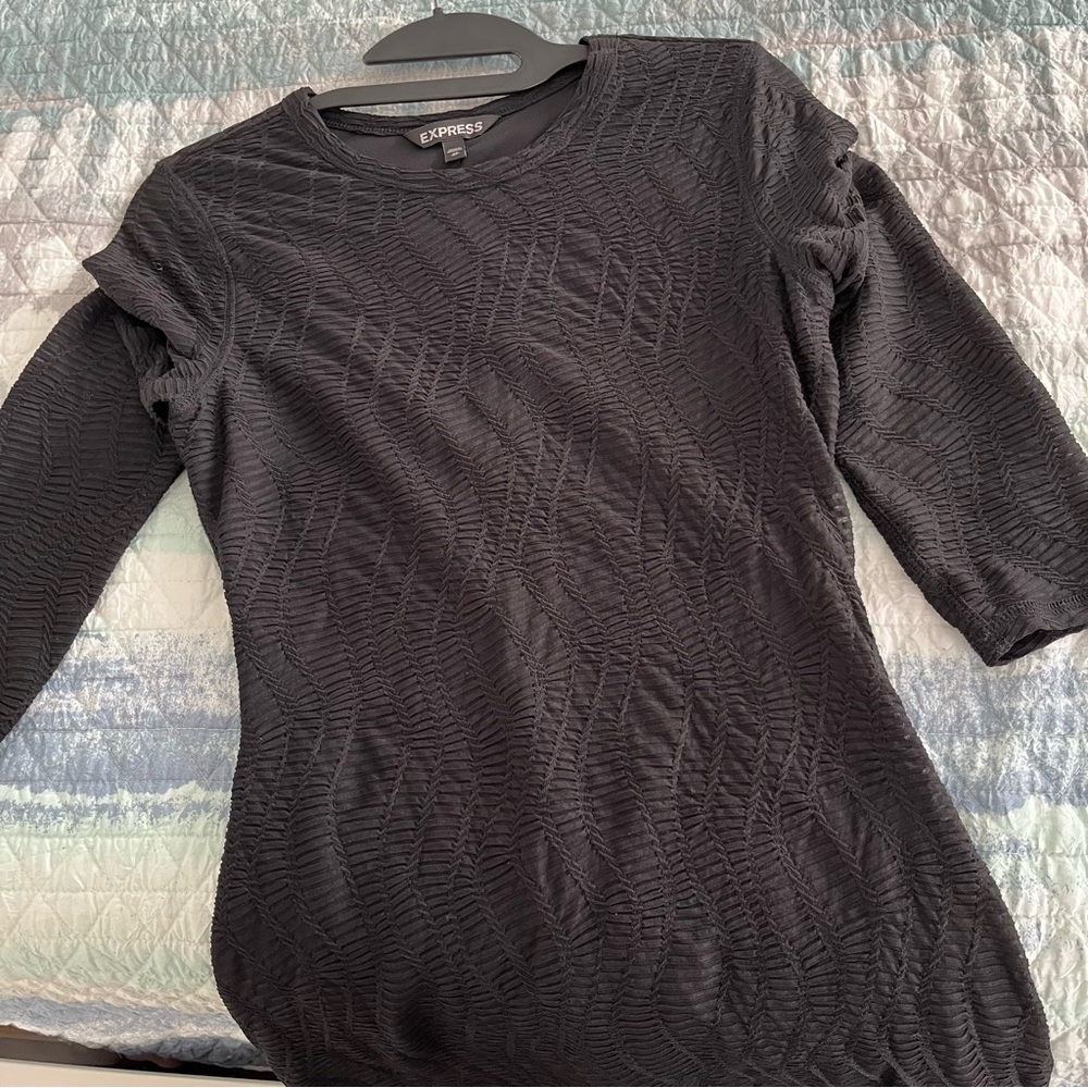 EXPRESS Black Textured Dress
